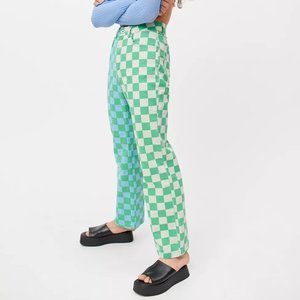 Colorblock Checkered Dad Jean